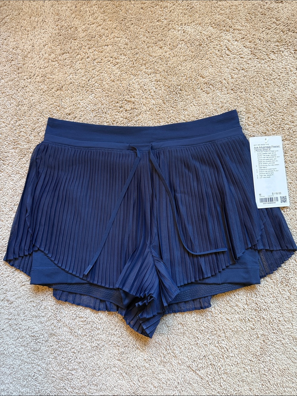 lululemon athletica Navy Pleated Athletic Skort Shorts